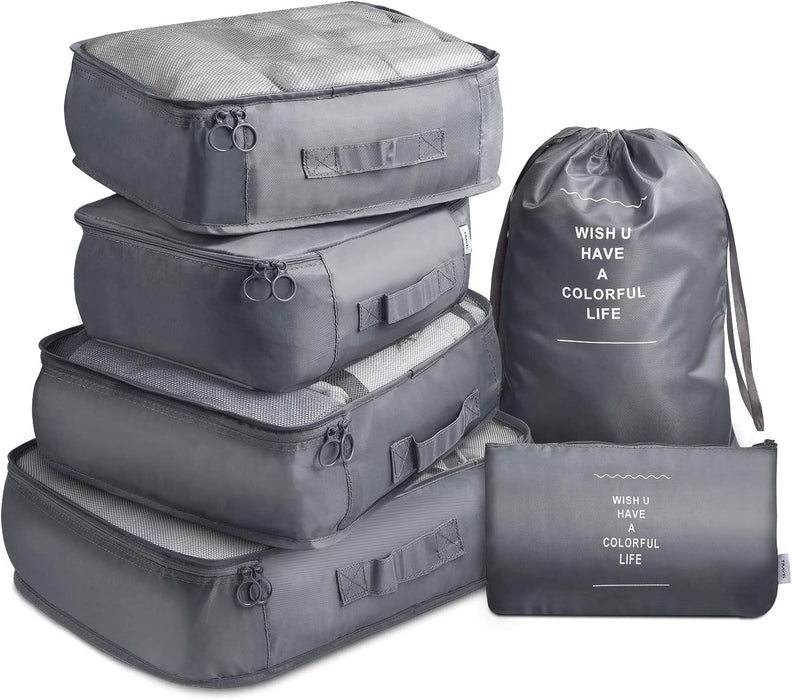 6 Piece Travel Bags Travel Storage Bags Luggage Storage Bags Clothes Packing Bags