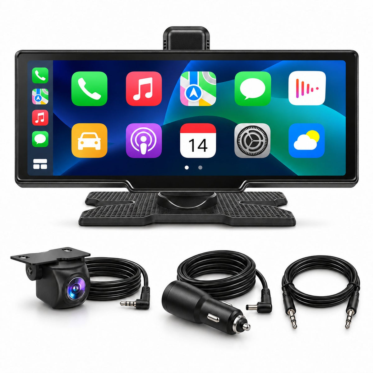 10.26" Wireless CarPlay Android Auto 2.5K Front & 1080P Rear Dash Cam