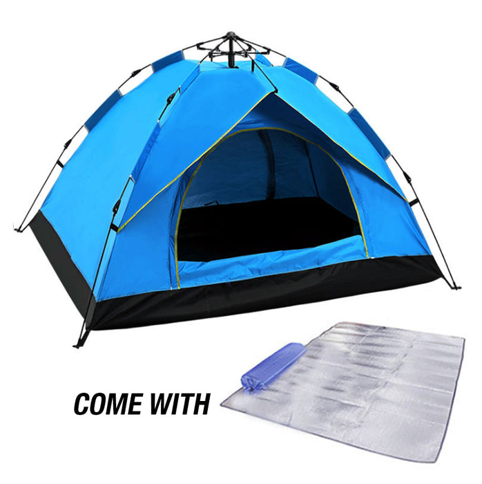 Waterproof Automatic Camping Tent 3-4 Person Come with Moisture Proof Pad