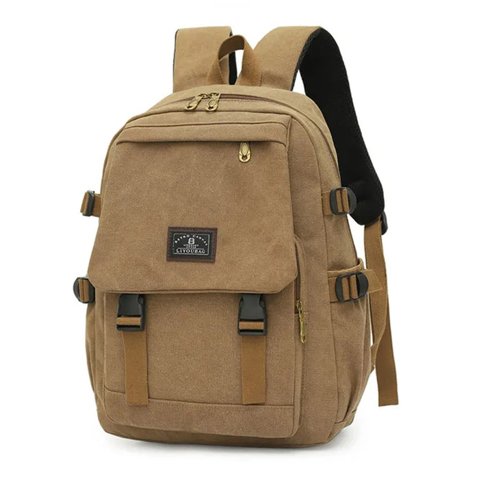 Unisex Leisure Canvas Backpack Durable Waterproof Outdoor Travel Rucksack