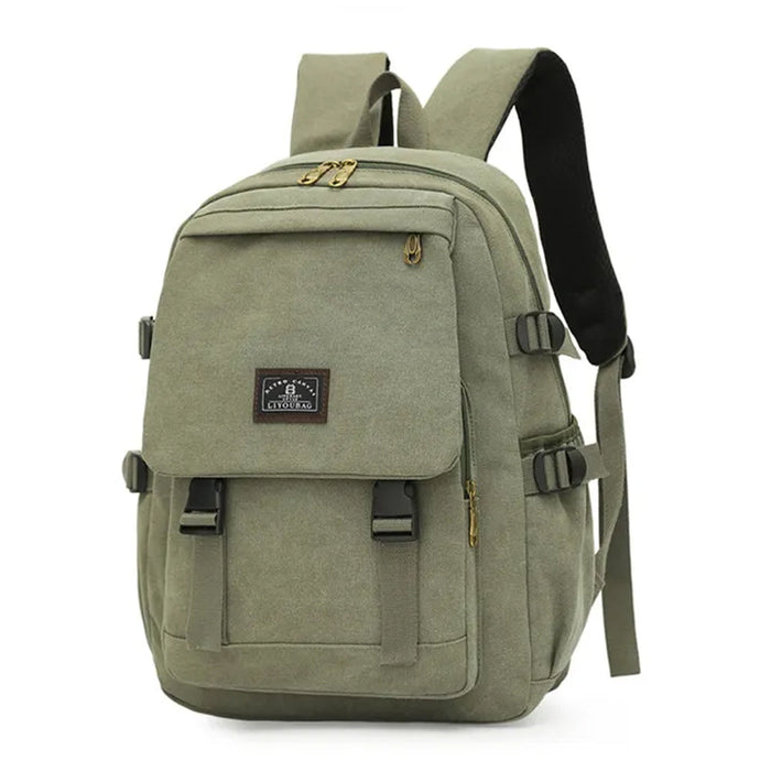 Unisex Leisure Canvas Backpack Durable Waterproof Outdoor Travel Rucksack