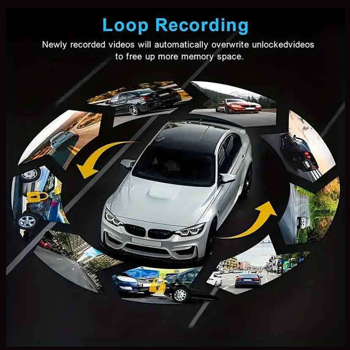 4 Channel Dash Cam WiFi GPS Quad View DVR with Hardwire Kit + 32GB Card