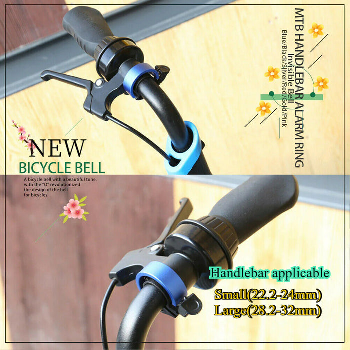 Bicycle Bell Aluminium Alloy Bike Bell MTB Handlebar Alarm Ring Invisible Bell (24-32mm)