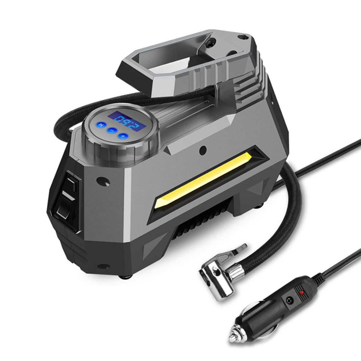 Portable Digital Car Air Compressor Tire Inflator With Emergency Flashlight