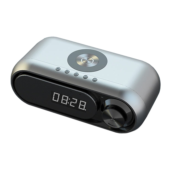 Bluetooth Speaker with 15W Wireless Charger Digital Alarm Clocks FM Radio Music Player