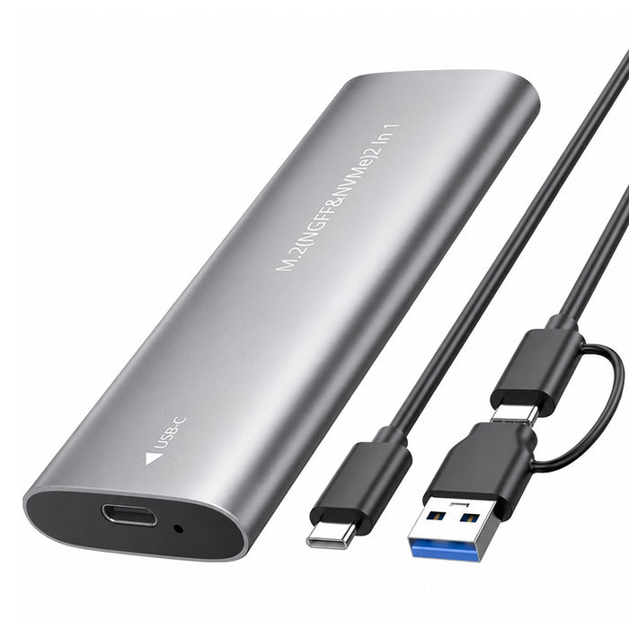 M.2 NVMe SATA SSD Enclosure USB 3.2 Gen2 10Gbps Aluminum M.2 SSD Case