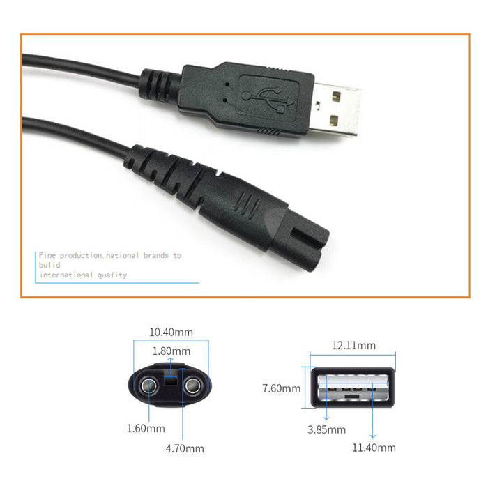 USB Charging Plug Cable 5V Adapter Electric Charger for Shavers Barber