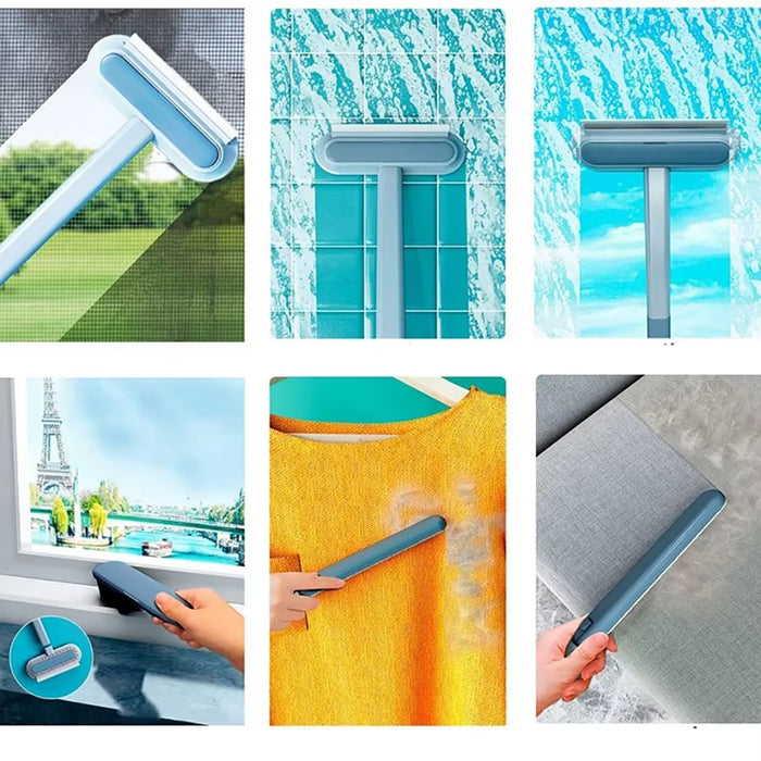 Multi-Purpose Cleaning Brush Pet Hair Removal Dual-Sided Brush with Scraper Gap Brush