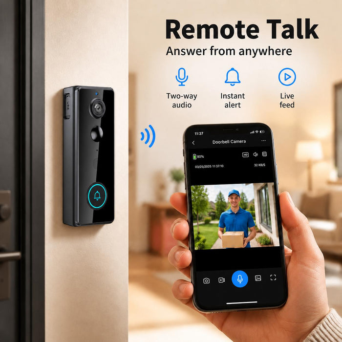 WiFi Smart Wireless Video Doorbell Camera with Chime and 32GB Card