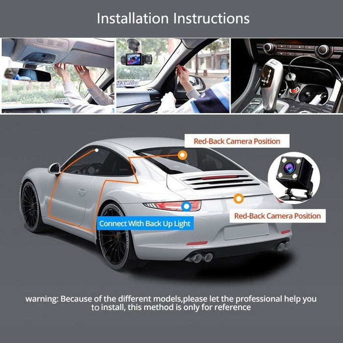4K Triple Lens Dash Cam WiFi Car DVR Front Cabin Rear Camera with 32GB Card