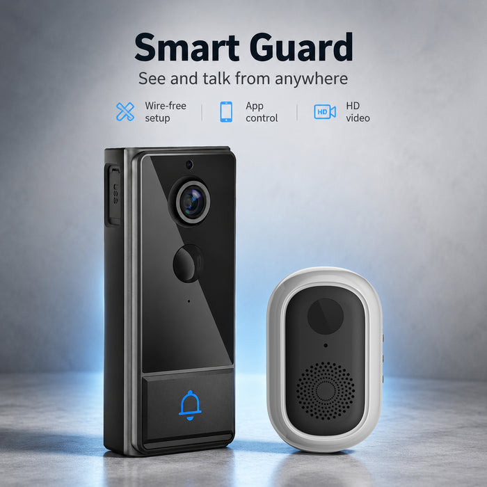 Wi-Fi Smart Wireless Video Doorbell Camera with Chime and 32GB Card