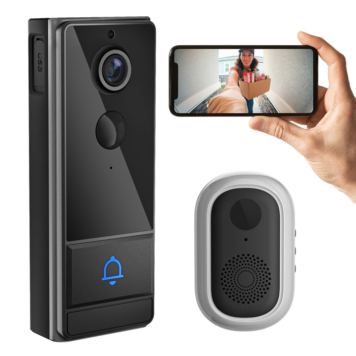 Wi-Fi Smart Wireless Video Doorbell Camera with Chime and 32GB Card