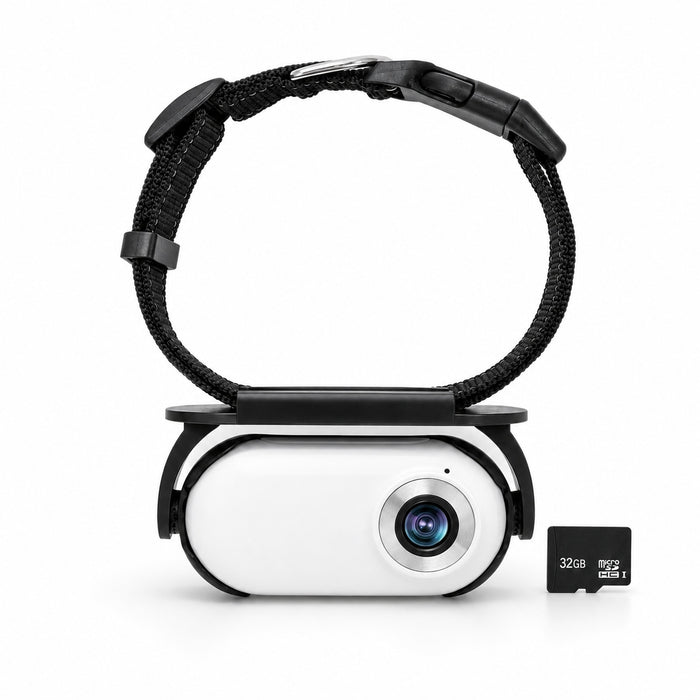 1080P WiFi Pet Collar Camera with 32GB Card – HD Dog POV Action Camera
