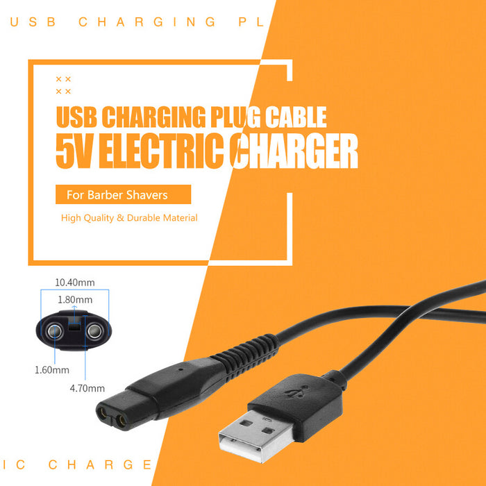 USB Charging Plug Cable 5V Adapter Electric Charger for Shavers Barber