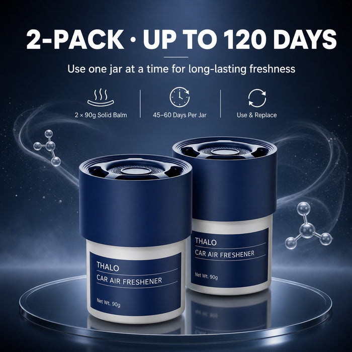 2-Pack Solid Car Air Freshener - 2 x 90g Adjustable Fragrance Balm