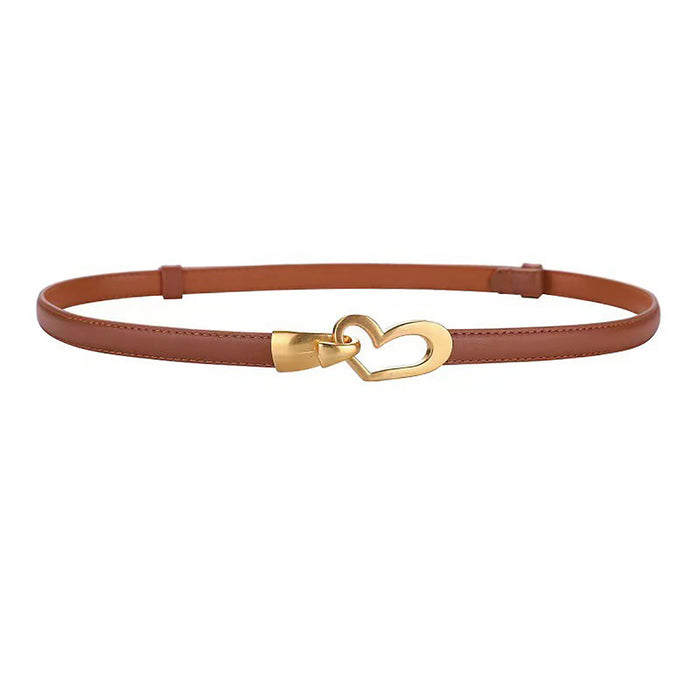 Women's Genuine Leather Thin Adjustable Waist Belt for Dresses Blazers