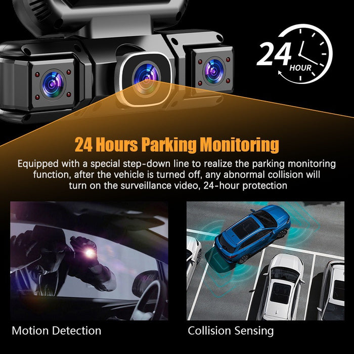 WiFi 4-Channel 1080P Dash Cam Front Cabin Side Rear Camera with 32GB Card