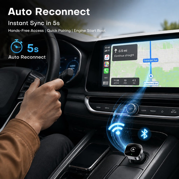 Premium Metal Mini 2-in-1 Wireless CarPlay & Android Auto Adapter