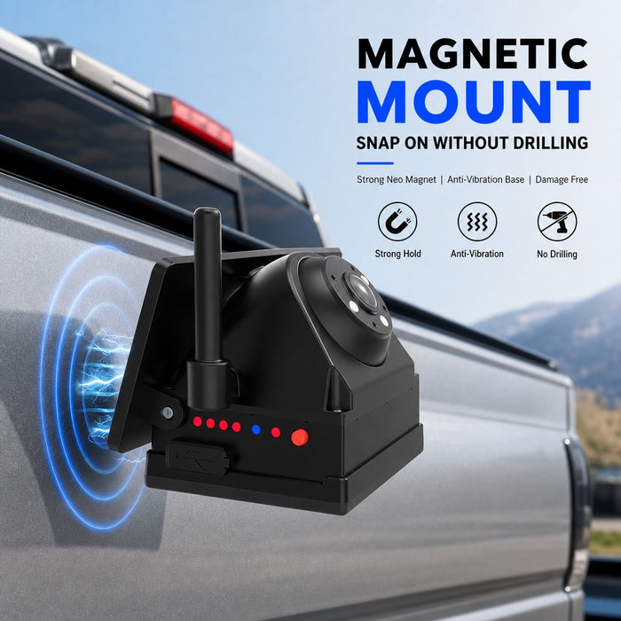 Solar WiFi Vehicle HD Camera No Monitor Required 9600mAh Magnetic