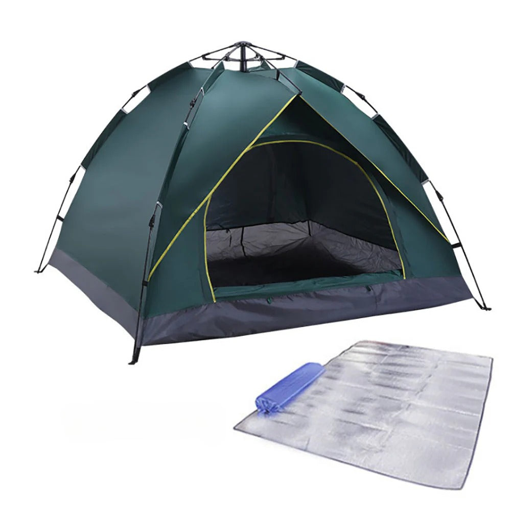 Waterproof Automatic Camping Tent 3-4 Person Come with Moisture Proof Pad