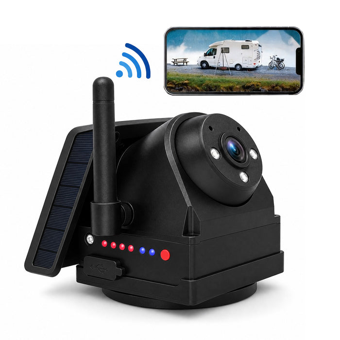 Solar WiFi Vehicle HD Camera No Monitor Required 9600mAh Magnetic