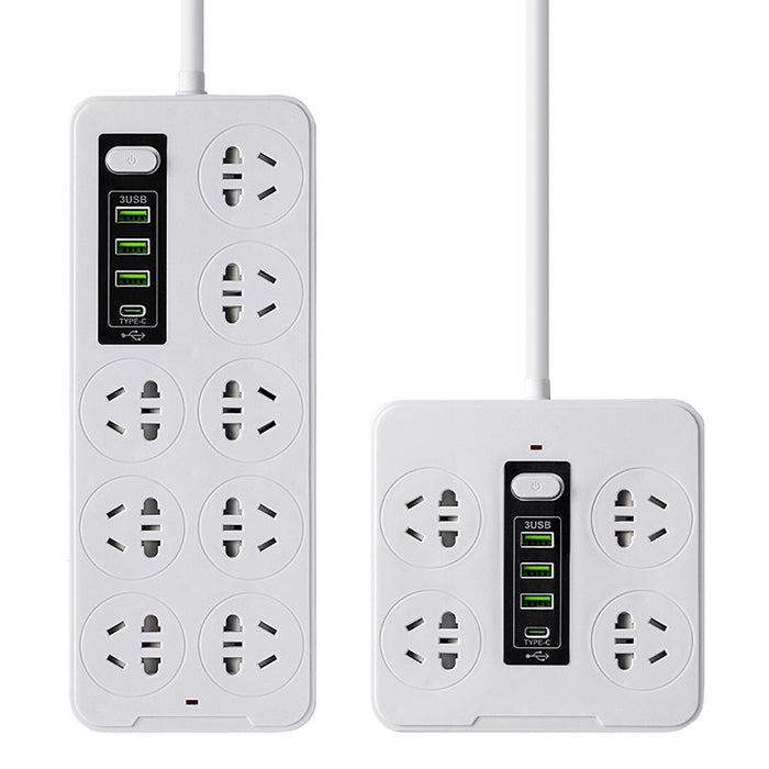 AU Standard Smart Power Board with USB Type-C Overload Protection Safety Shutter 1.8M Cable