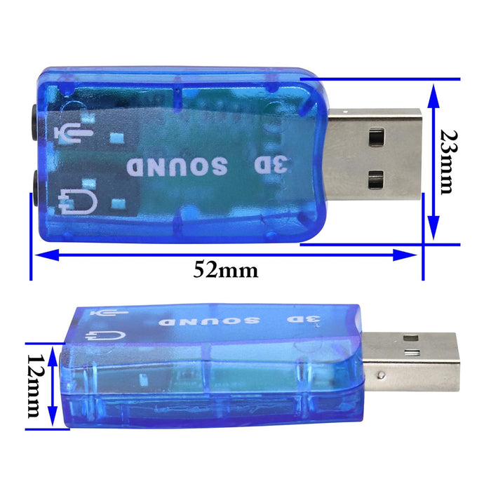 External 5.1 USB Stereo Sound Card USB 2.0 to 3D Audio Sound Card Adapter