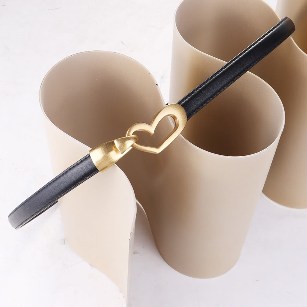 Women's Genuine Leather Thin Adjustable Waist Belt for Dresses Blazers