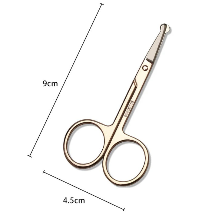 Eyebrow Trimming Scissors Stainless Steel Safety Grooming Scissors