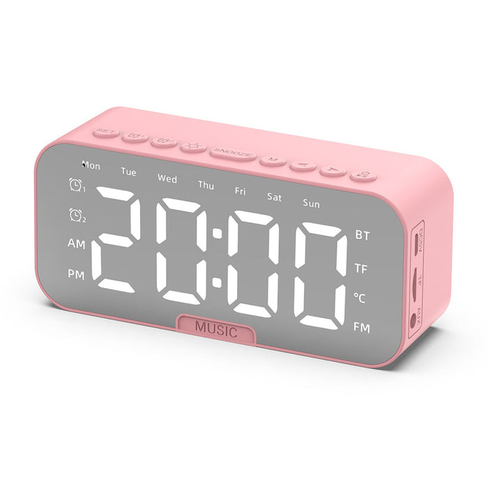 Bluetooth 5.0 Multi-function Wireless Speaker with Radio Clock Alarm Thermometer