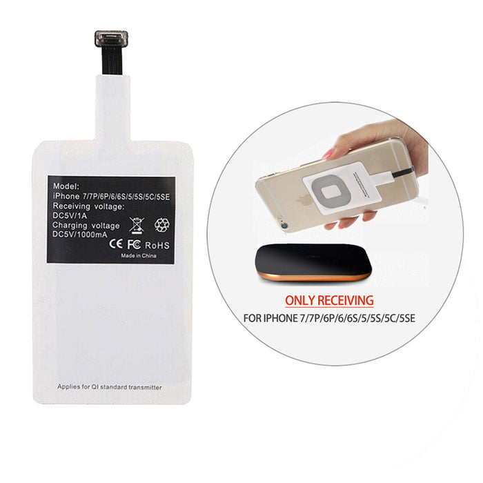 Universal Qi Wireless Charger Receiver Fit for Non-wireless Apple