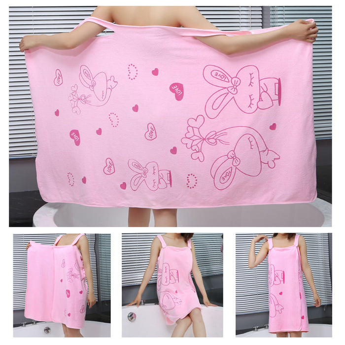 Cute Lady Wearable Fast Drying Soft Microfiber Bath Towel Bathrobes Bath skirt