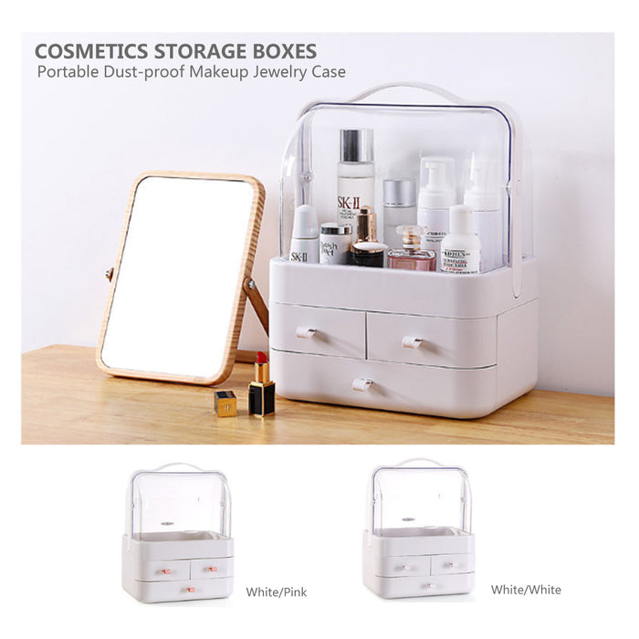 Cosmetics Storage Boxes Portable Dust-proof Makeup Jewelry Case Desktop Drawer - Joyreap Online