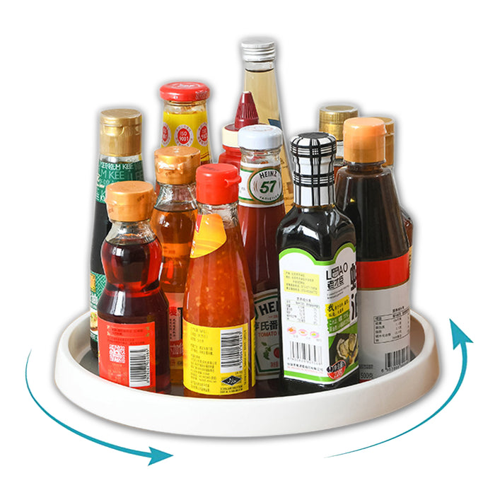 360° Rotating Storage Rack Multifunctional Seasoning Tray Organizer