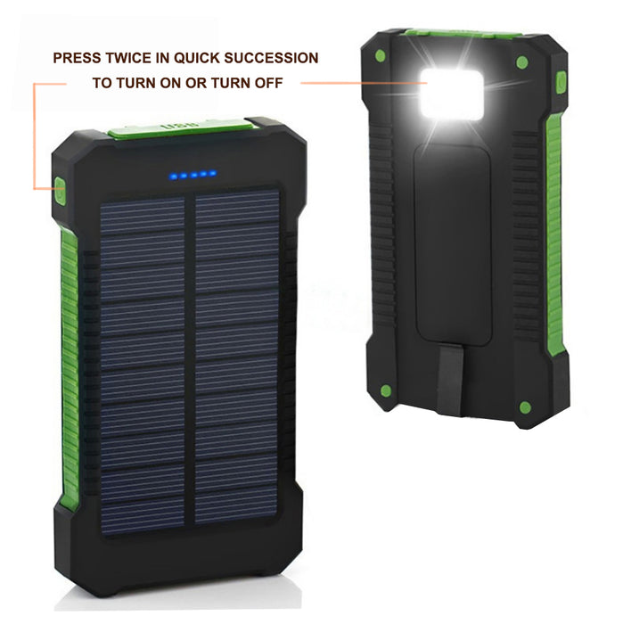 20000mAh Solar Power Bank Large Capacity Portable With LED Flashlight