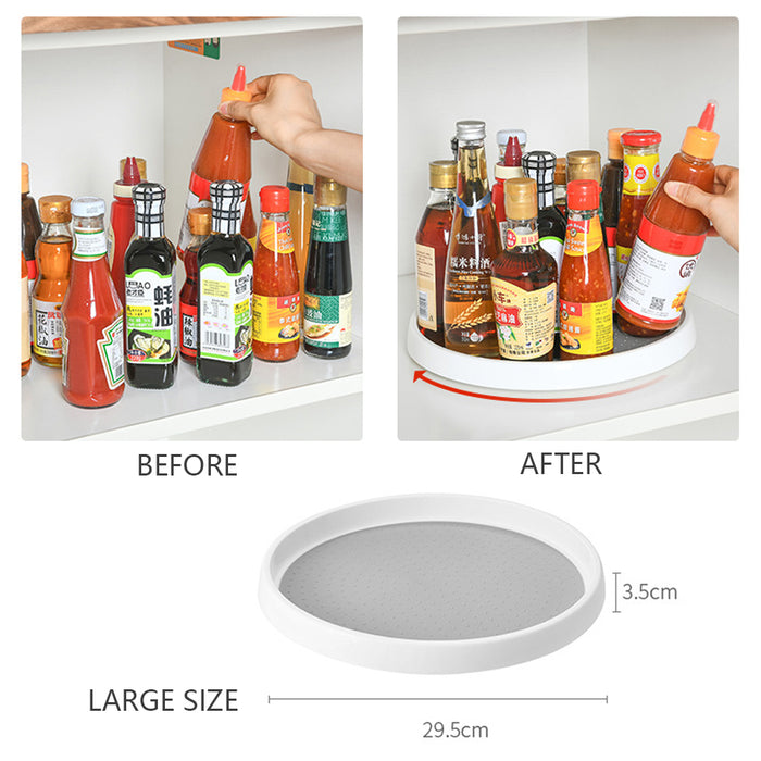 360° Rotating Storage Rack Multifunctional Seasoning Tray Organizer