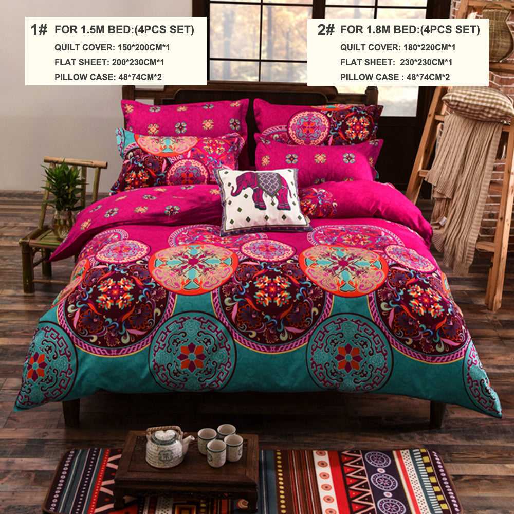 Fuchia Pattern Quilt Set Doona Cover Quilt Cover Pillow Case Flat Sheet – detail 4