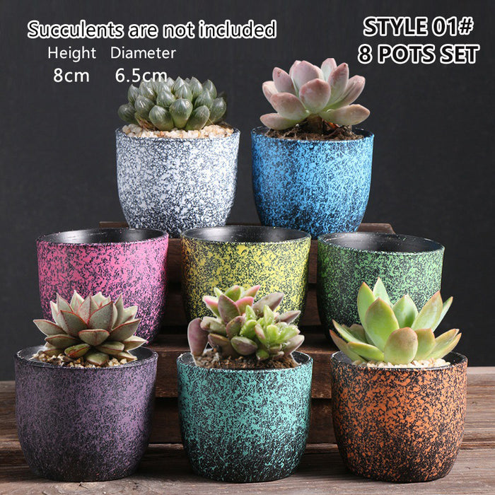 Ceramic Clay Pottery Pots Set Succulent Flower Planter Series 03