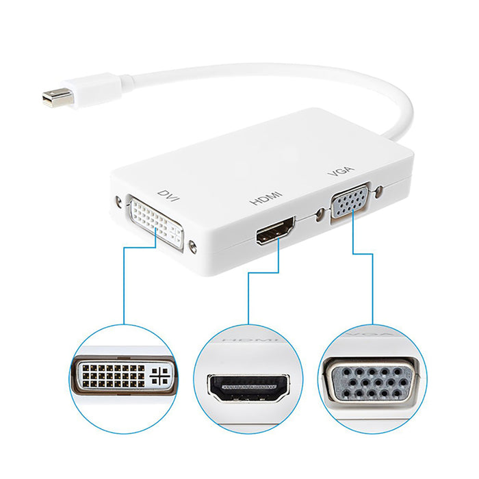 3in1 Mini Display Port to HDMI DVI VGA Adapter Microsoft Surface Pro 1 2 3 4 5 6