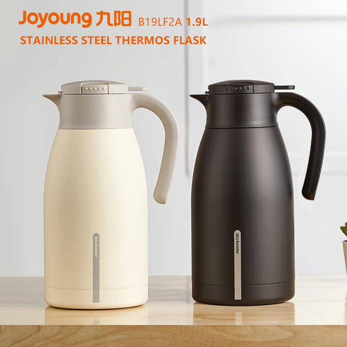 Joyoung Stainless Steel Thermos Flask Insulated Vacuum Jug For Tea Coffee 1.9L