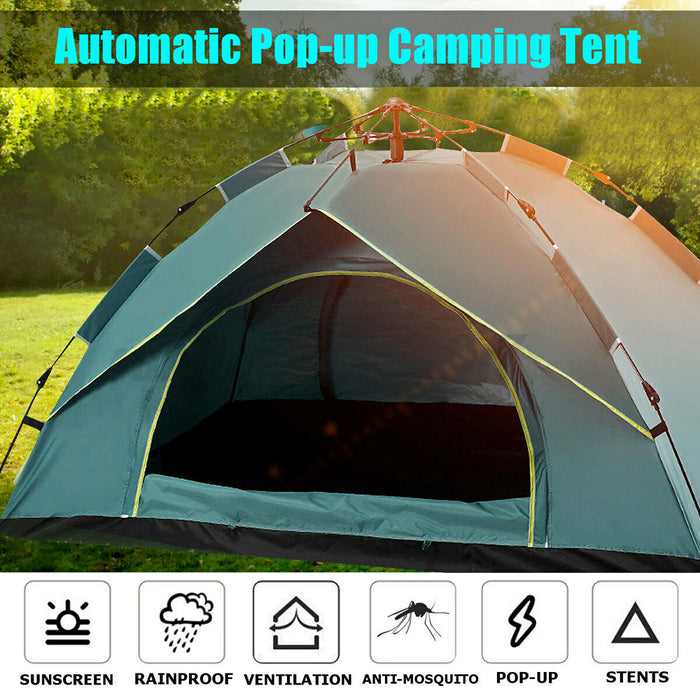 Waterproof Automatic Camping Tent 3-4 Person Come with Moisture Proof Pad