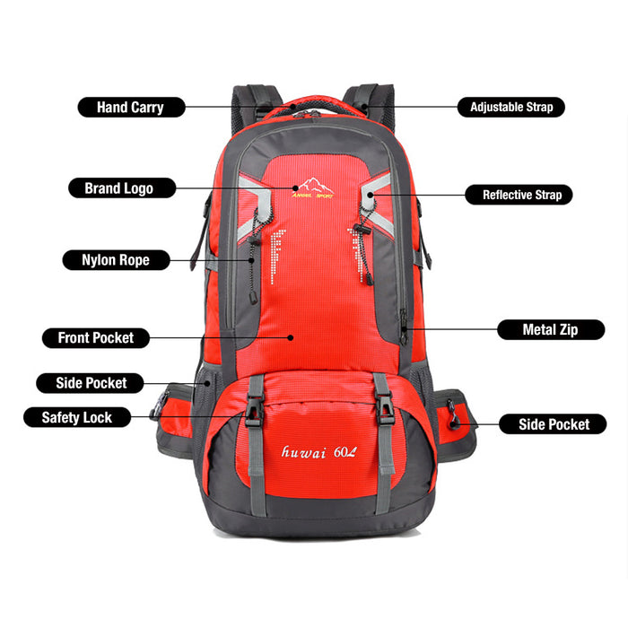 40L/60L Waterproof Outdoor Hiking Backpack Camping Outdoor Trekking Bag