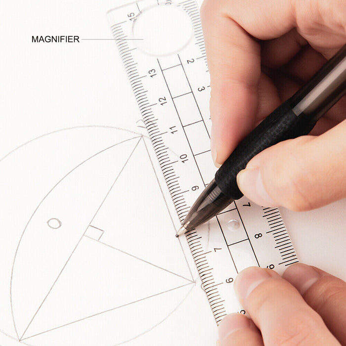 Triangle Compass Ruler 7 in 1 Drawing Compass Triangle Ruler Set School Maths Mating Tool Kit ...