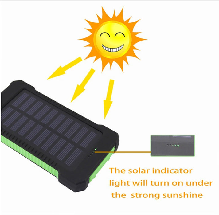 20000mAh Solar Power Bank Large Capacity Portable With LED Flashlight