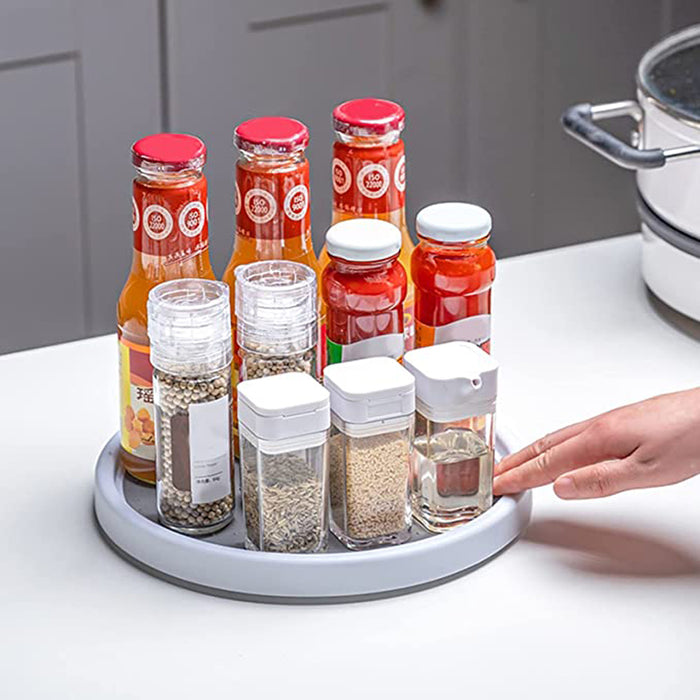 360° Rotating Storage Rack Multifunctional Seasoning Tray Organizer