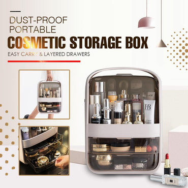 Portable Transparent Cosmetic Organizer Makeup Dust-proof Storage Box