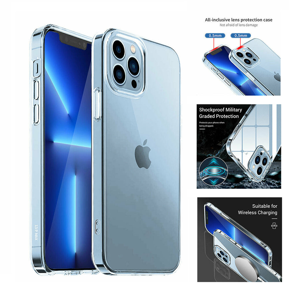 Alternate view of iPhone 13 Pro Max / 13 Pro / 13 /13 Mini Case Shockproof Bumper Clear Slim Cover