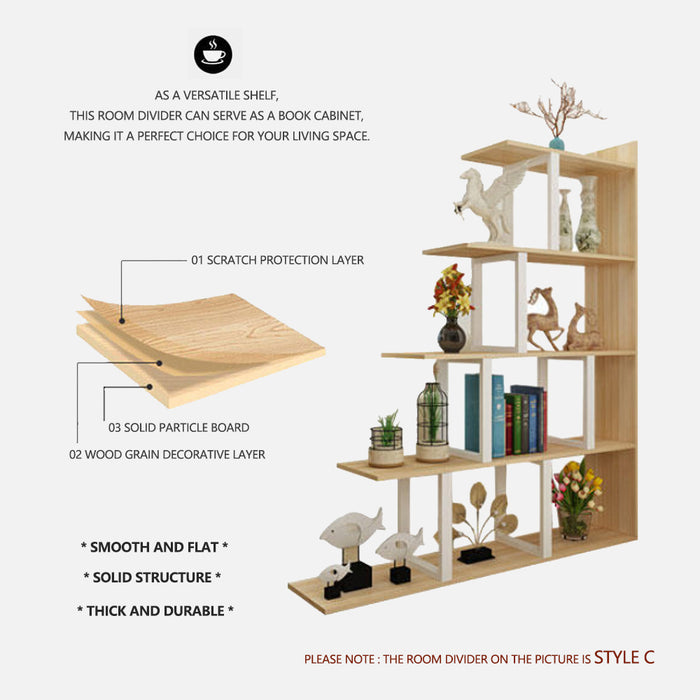 Book Cabinet Room Divider White Metal Sonoma Oak Chipboard 3 Styles