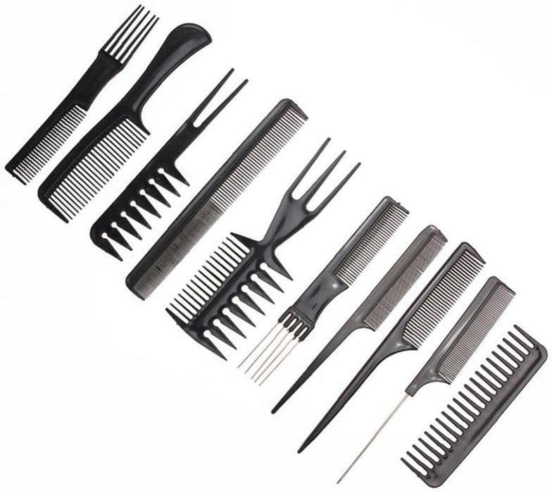 10Pcs/Set Pro Salon Hair Combs Hairdressing Plastic Brush Comb