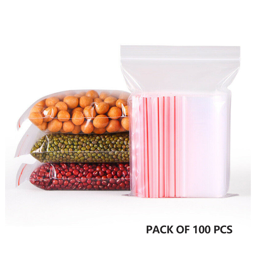 Alternate view of 100Pcs Zip Lock Thick Bag Self Seal Resealable Grip Poly Plastic Bags